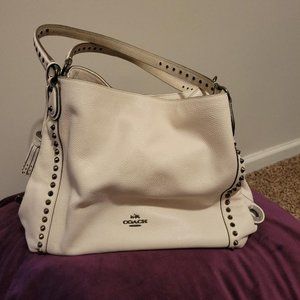 Coach Cream Pebbled Leather Handbag